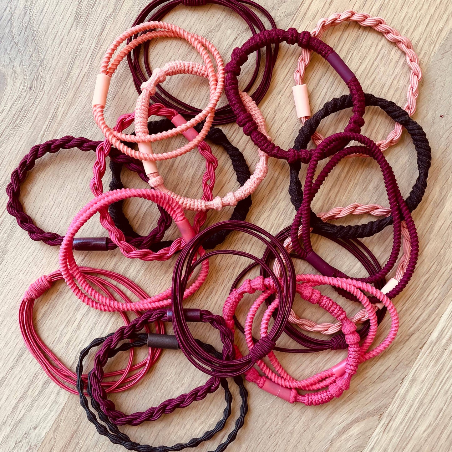 Boho Hair Ties | Pink & Brown