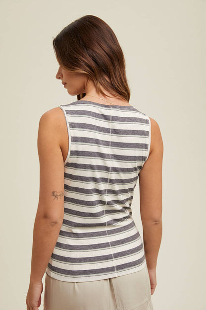 Multi-Color Striped Tank