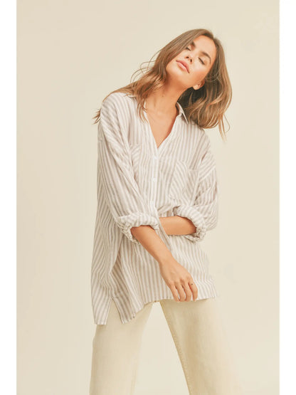 Stripped Button Down Shirt