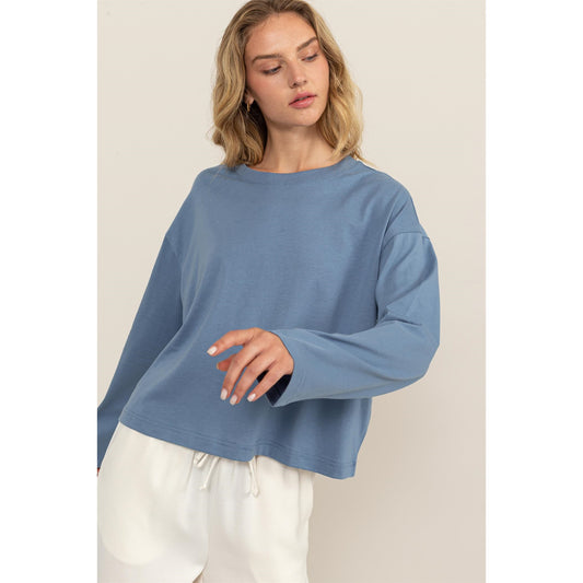 Wide Long Sleeve Basic T-Shirt