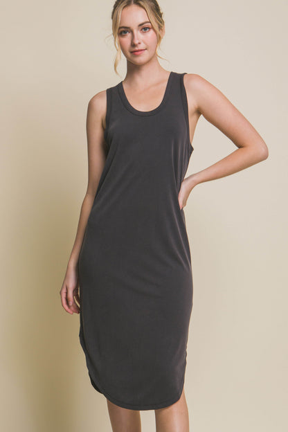 Side Slits Sleeveless Midi Dress