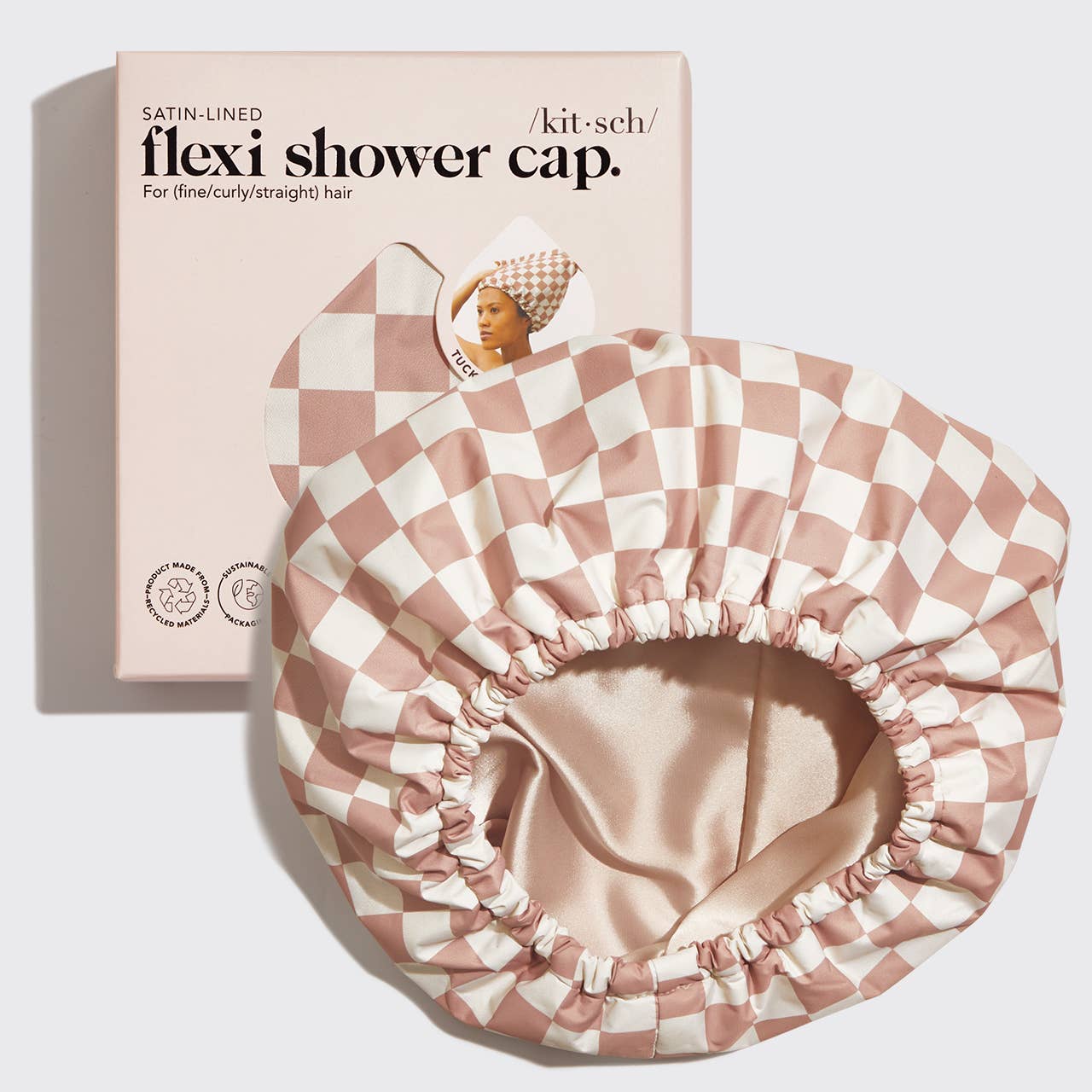 Satin Lined Flexi Shower Cap