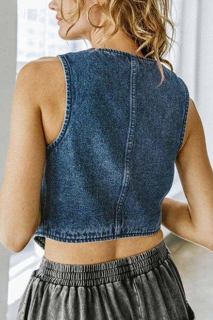 Washed Denim Vest