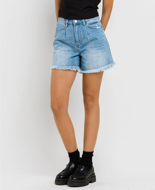 Super High Rise Pleats Shorts