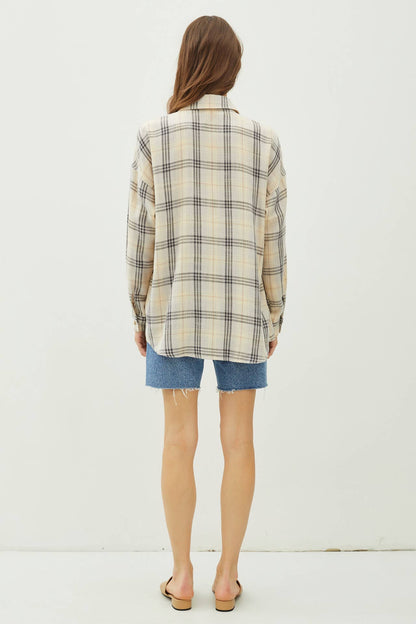 Plaid Flannel Button Up Shirt