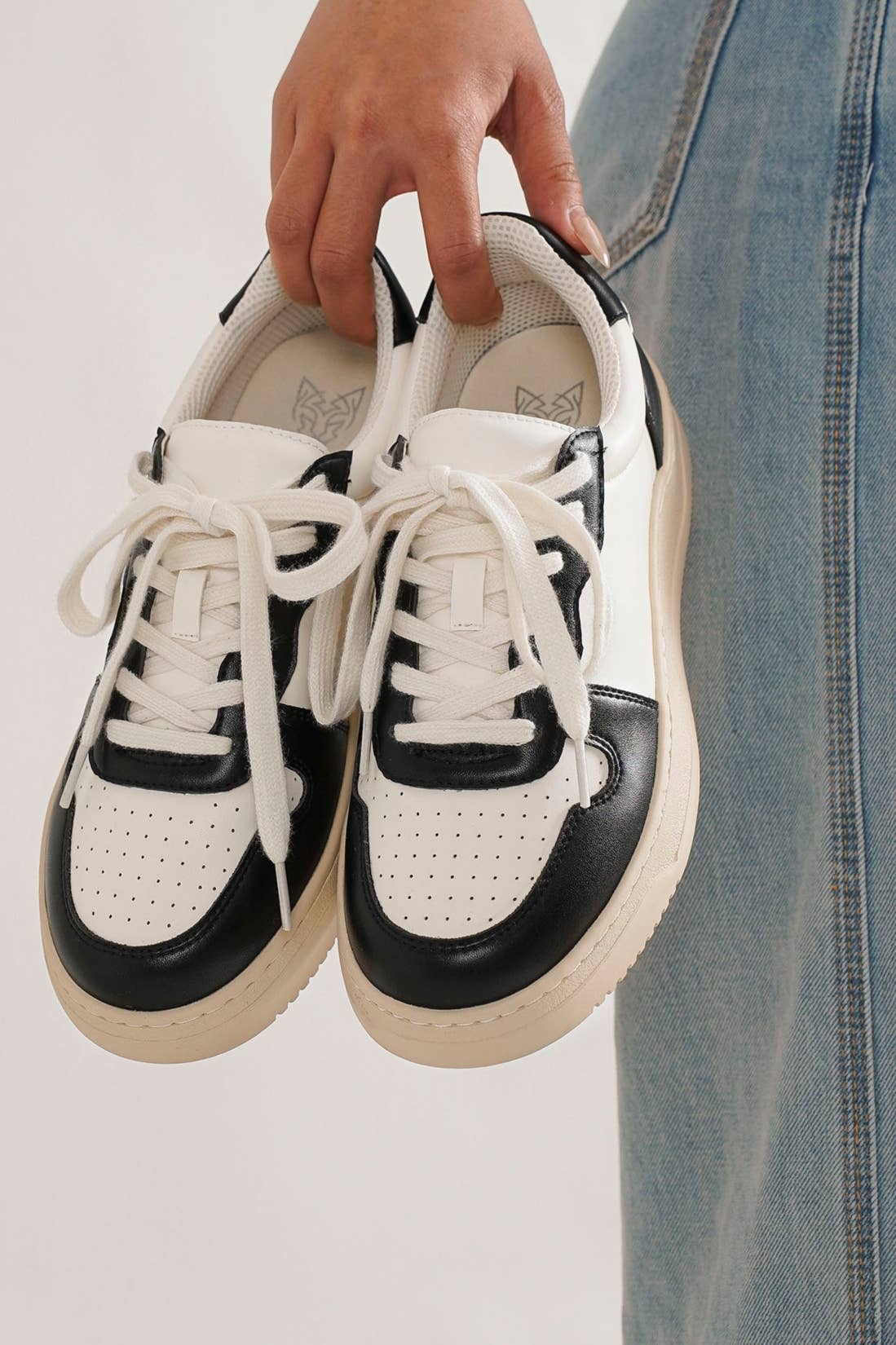 color block low platform sneaker