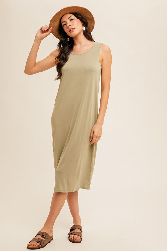 Twist Back Midi Dress