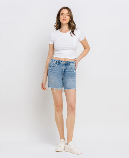 High Rise Midi Shorts