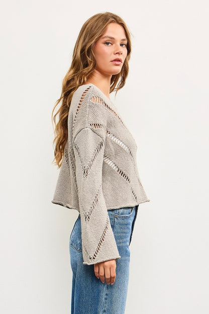 Distressed Cut off Knit Top