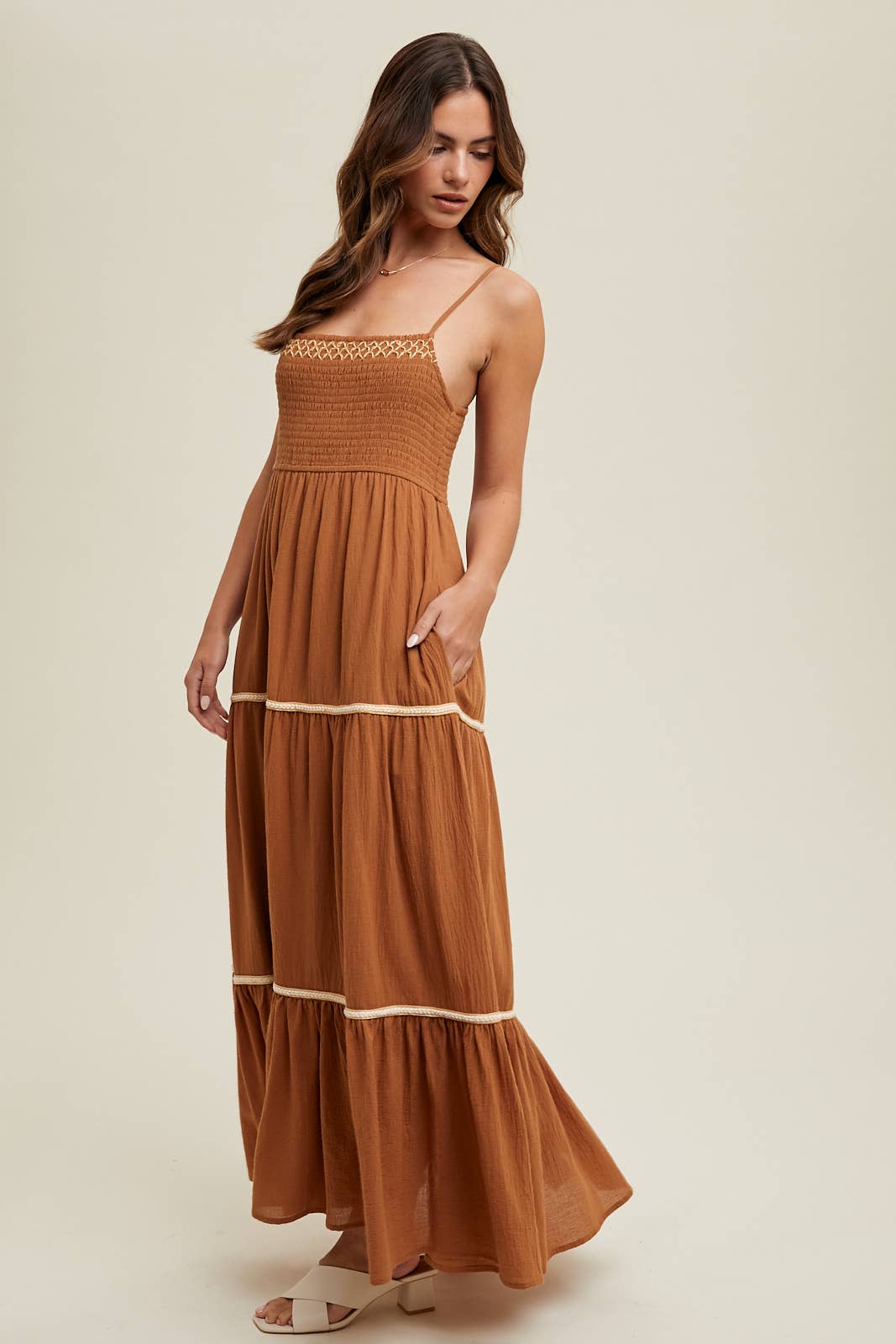 Delicate Trim Maxi Dress