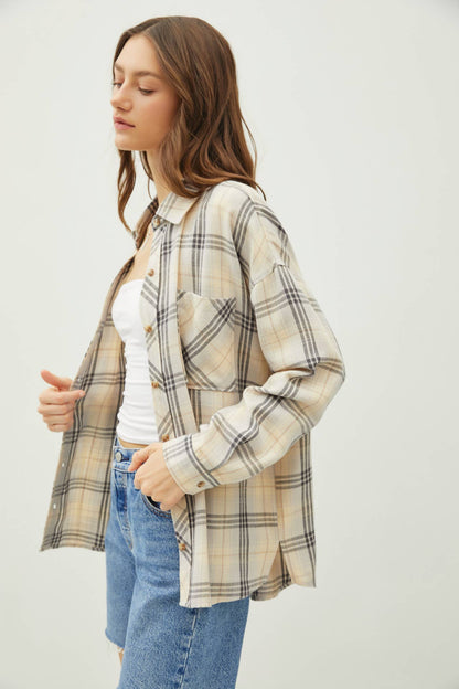 Plaid Flannel Button Up Shirt