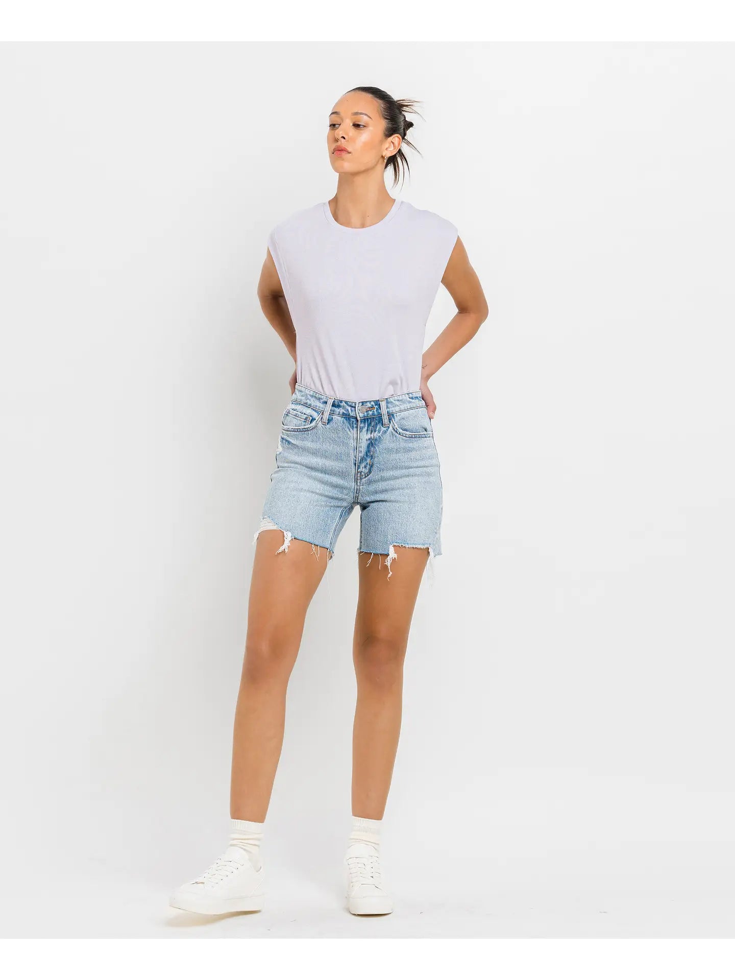 High Rise Midi Shorts