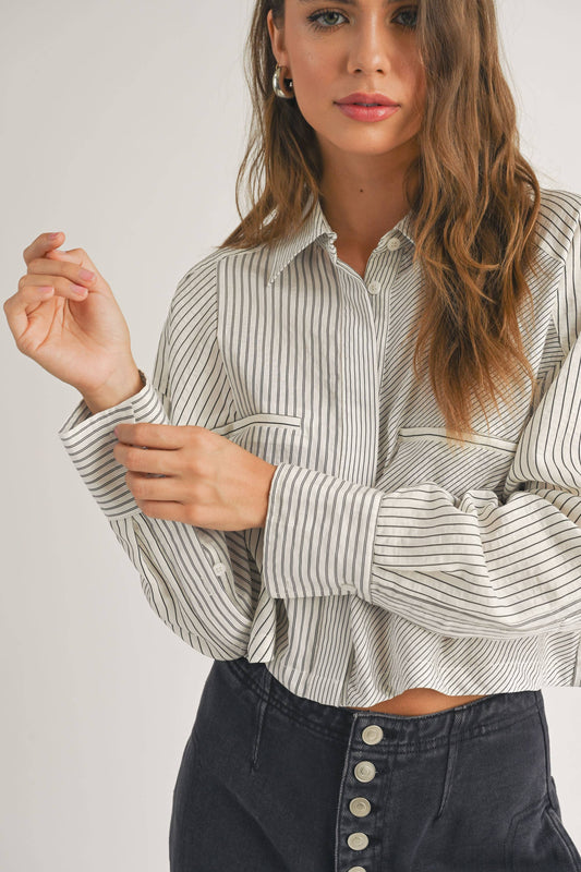 Mix and match striped button down shirts