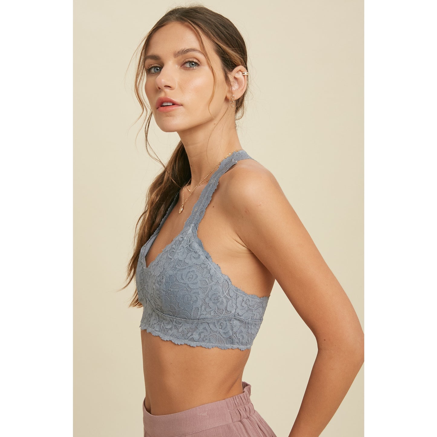 Racerback Scalloped Lace Bralette