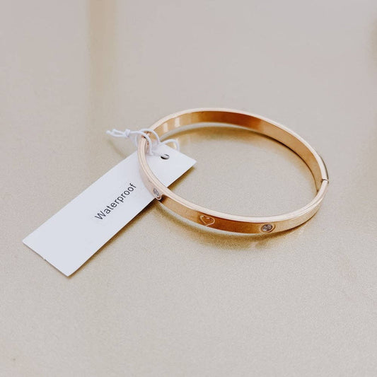 Halo Heart Bangle Bracelet