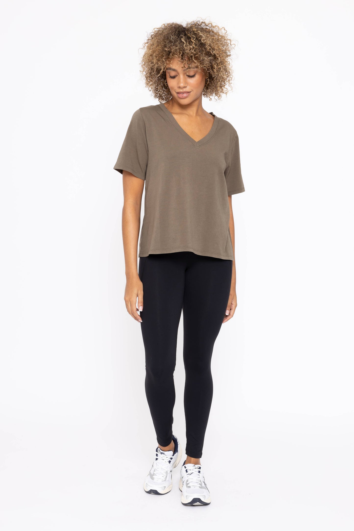 Pima Cotton Blend V-Neck Tee