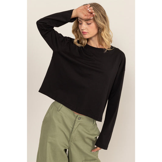 Wide Long Sleeve Basic T-Shirt