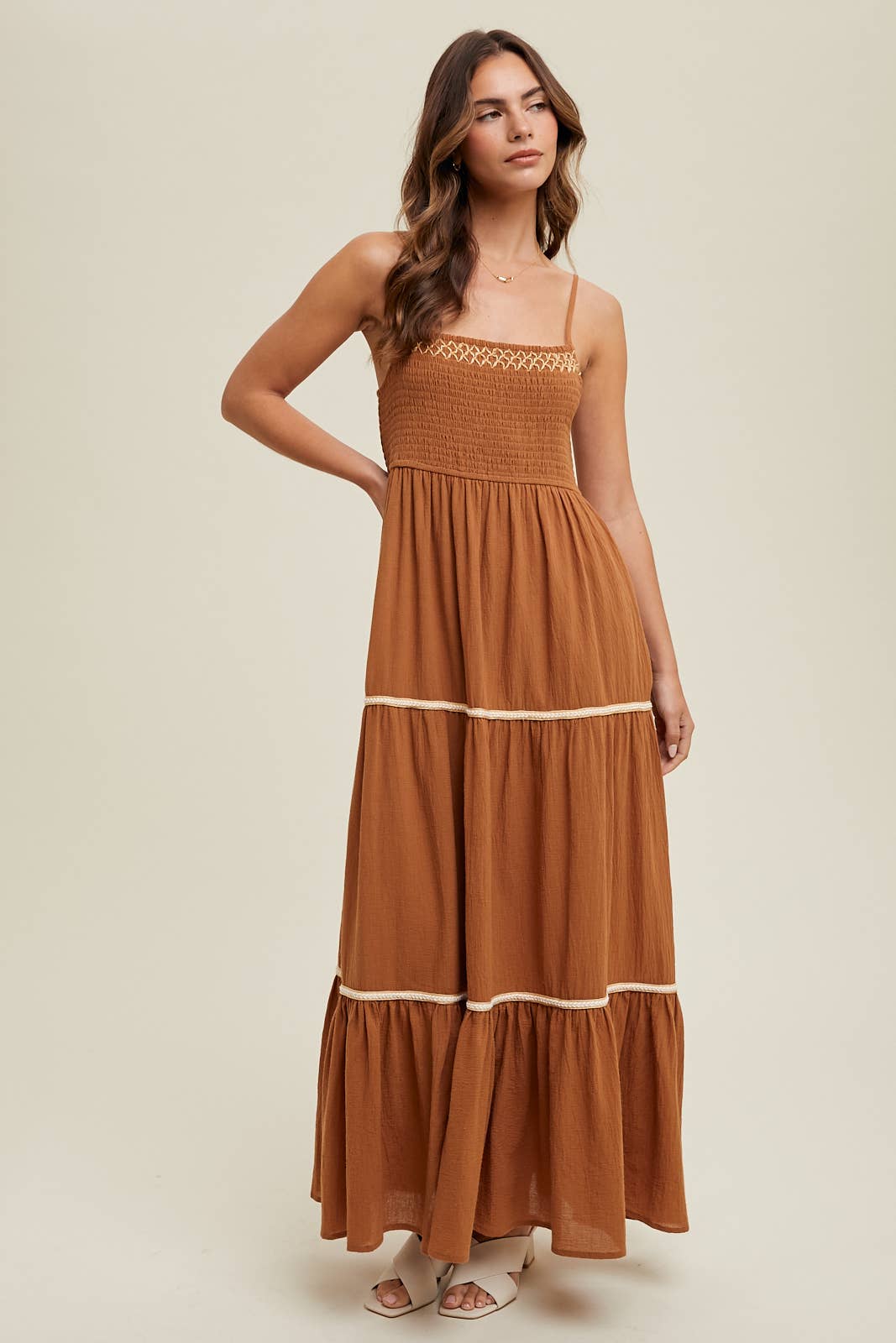 Delicate Trim Maxi Dress