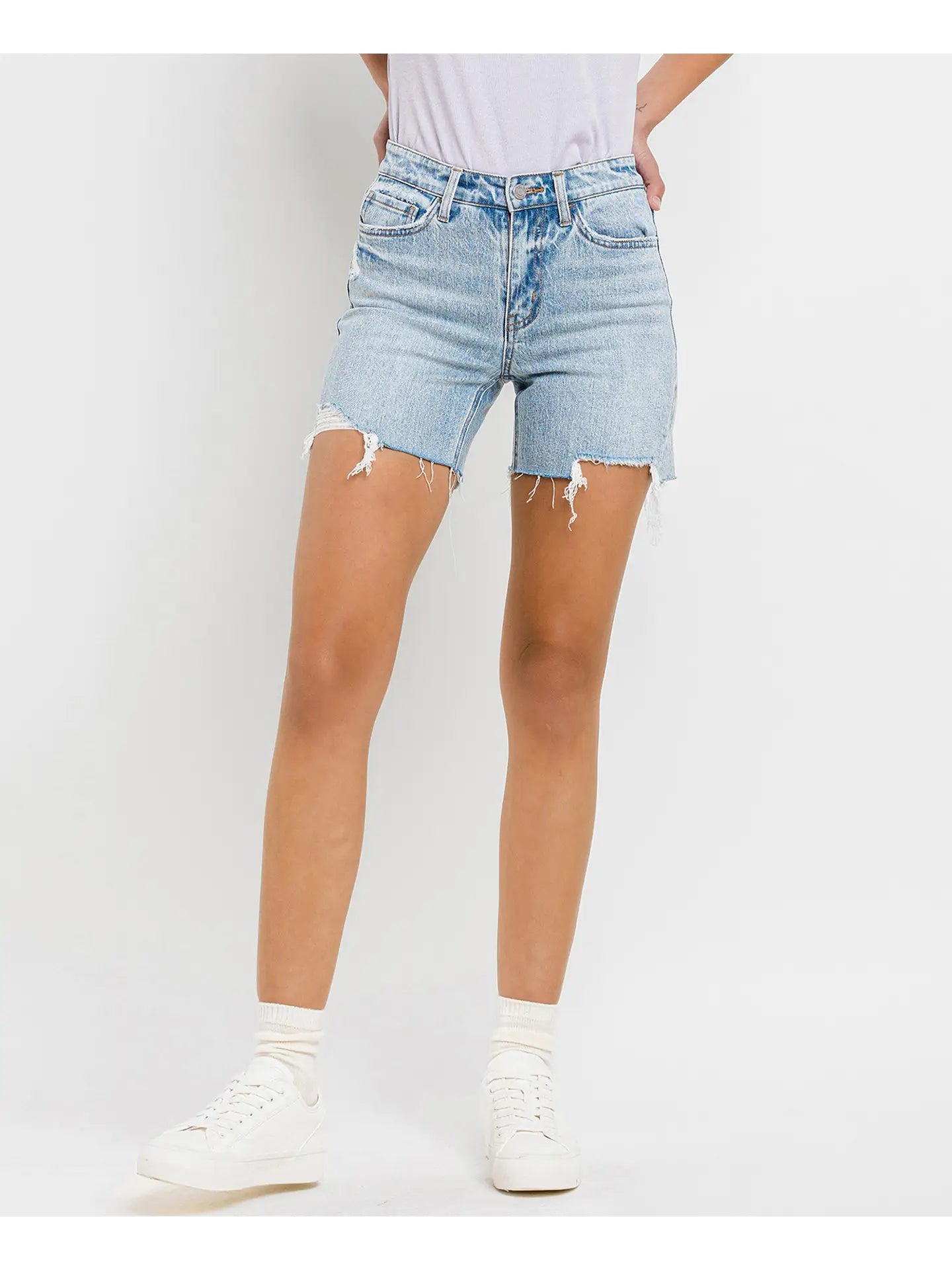 High Rise Midi Shorts