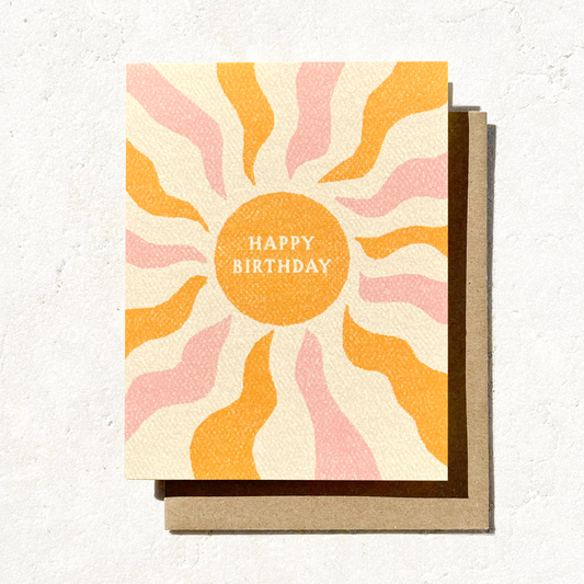 Boho Sun Happy Birthday Card