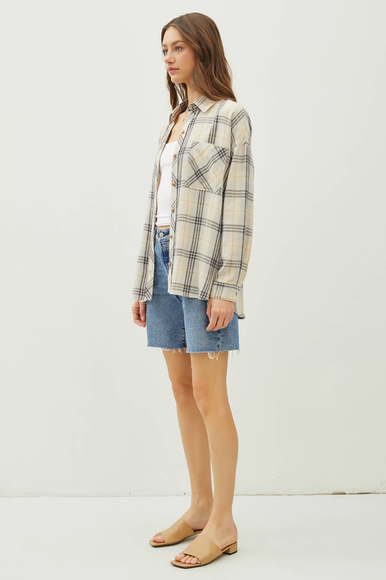 Plaid Flannel Button Up Shirt