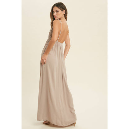 stone scallop maxi dress