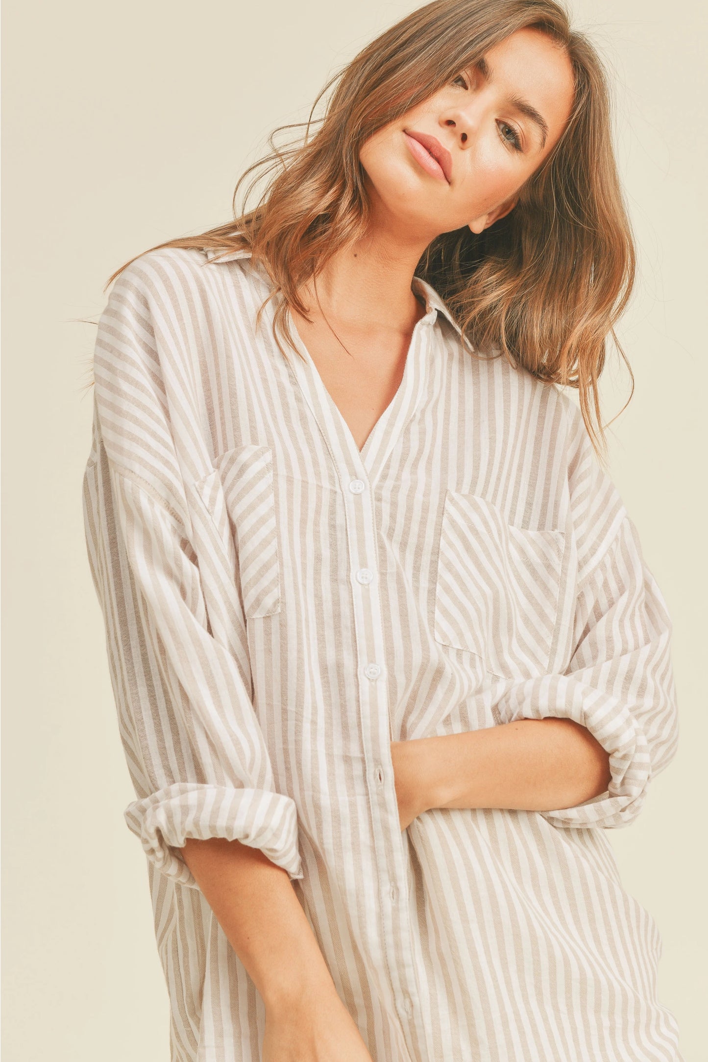 Stripped Button Down Shirt