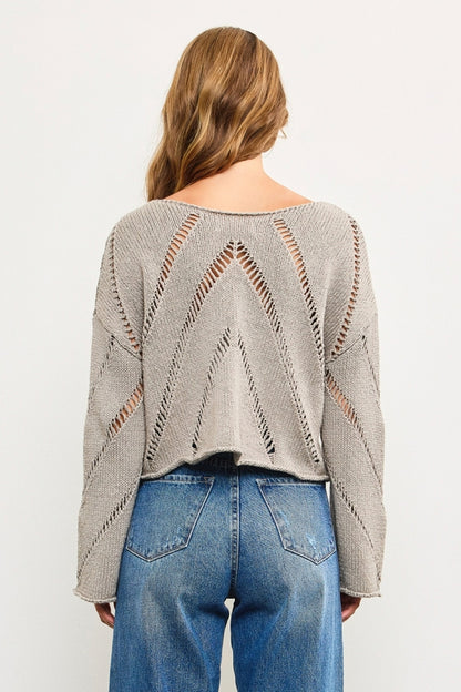 Distressed Cut off Knit Top