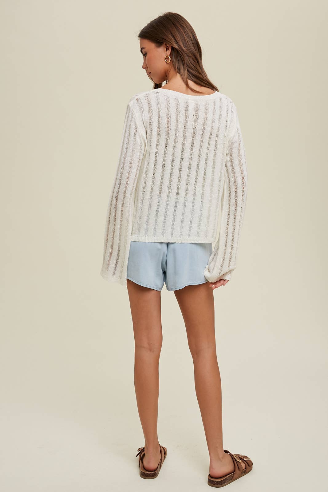 Open Knit Semi Sheer Sweater