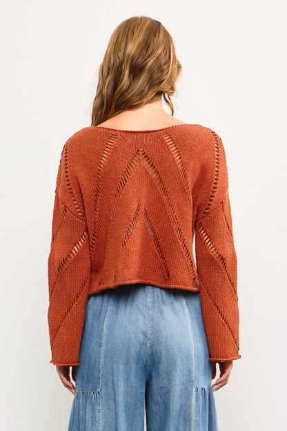 Distressed Cut off Knit Top