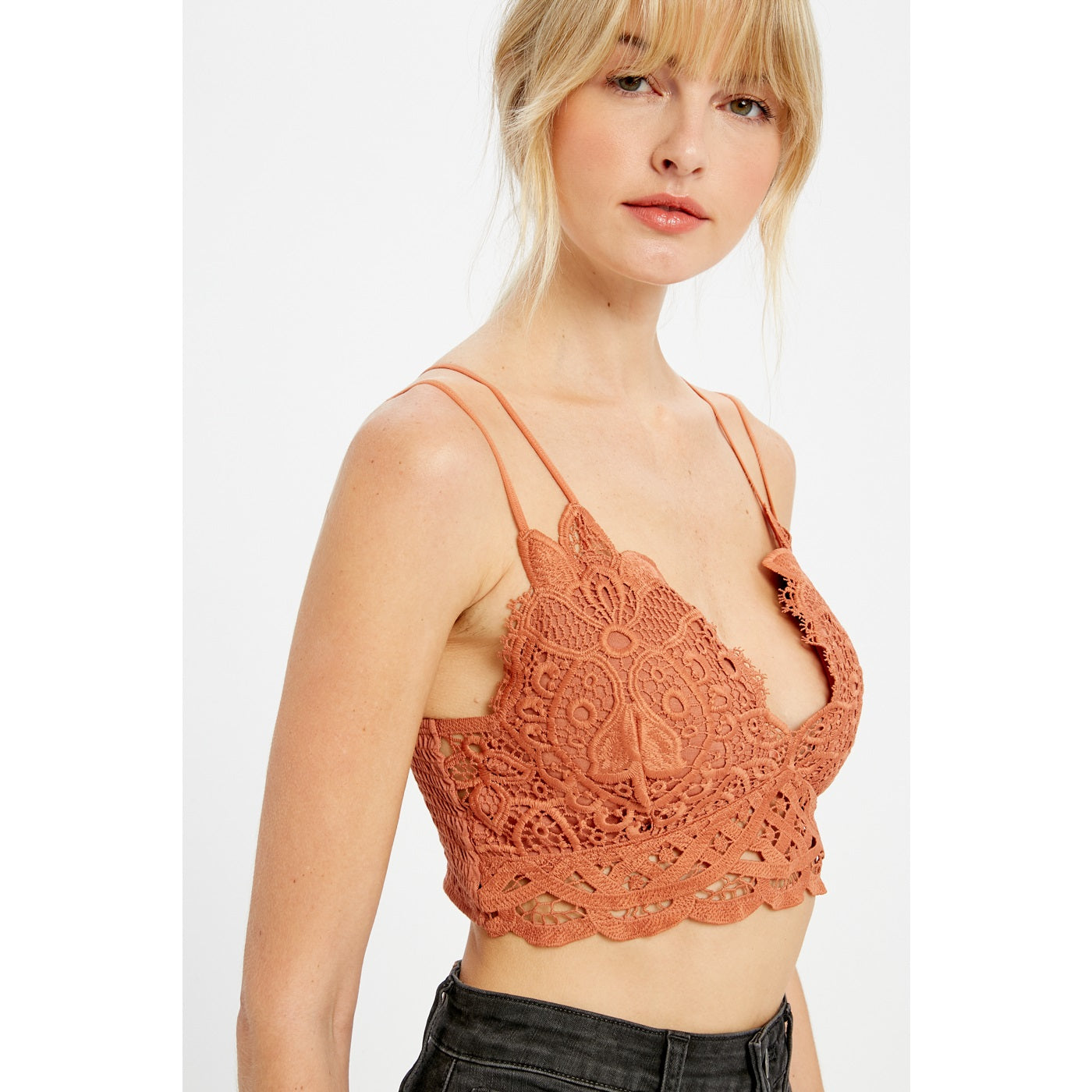 Floral Scalloped Doily Crochet Lace Bralette