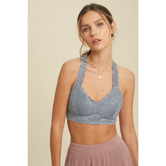 Racerback Scalloped Lace Bralette