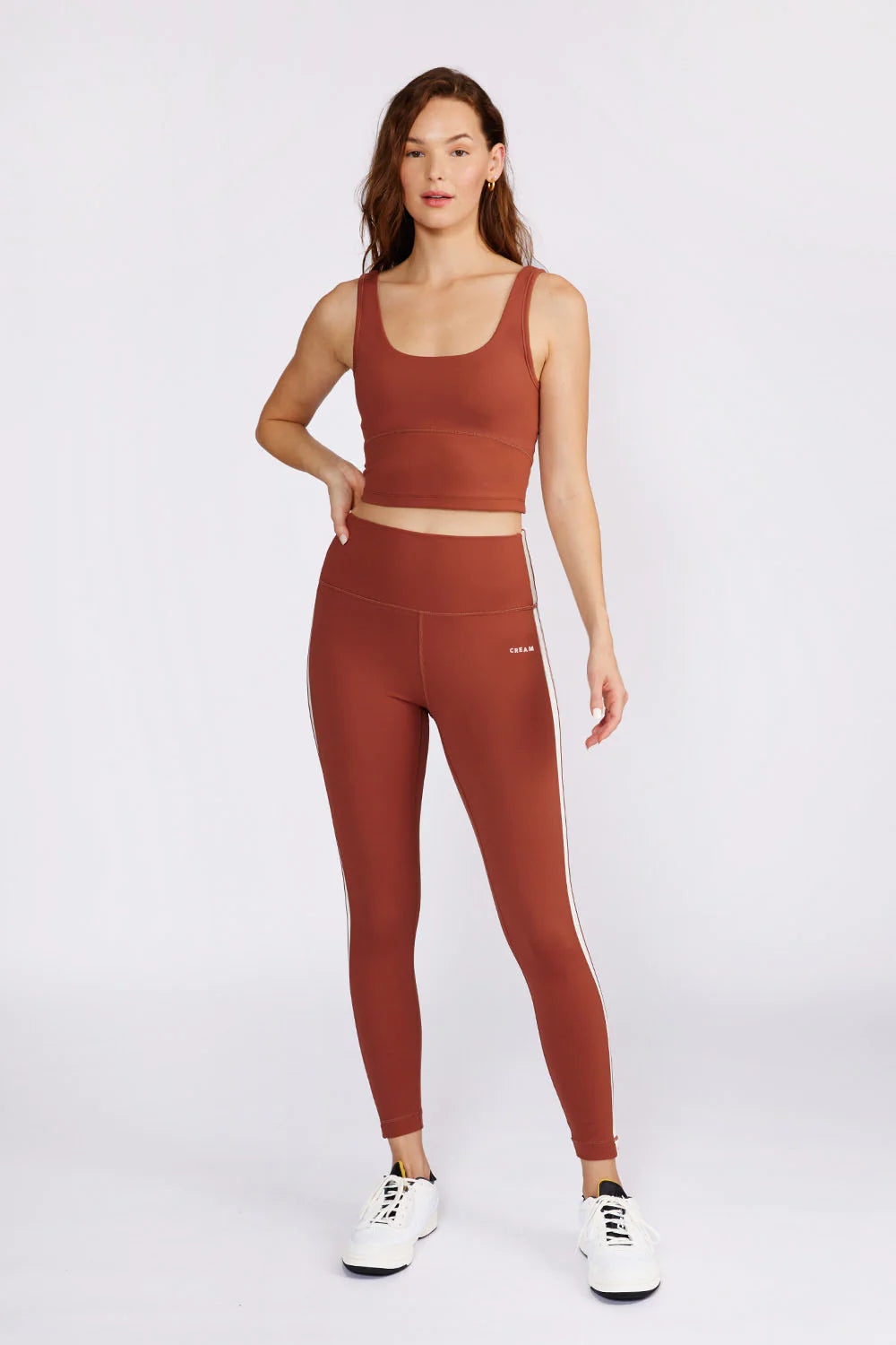 Hana 7/8 Side Stripe Leggings Rust