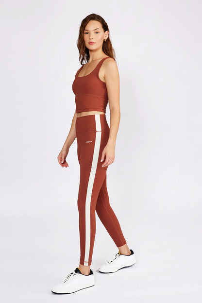 Hana 7/8 Side Stripe Leggings Rust