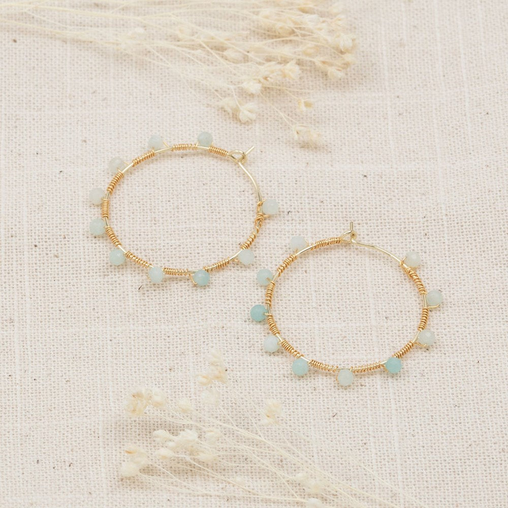 Pritti Amazonite Hoops