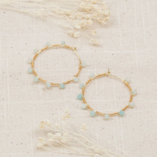 Pritti Amazonite Hoops