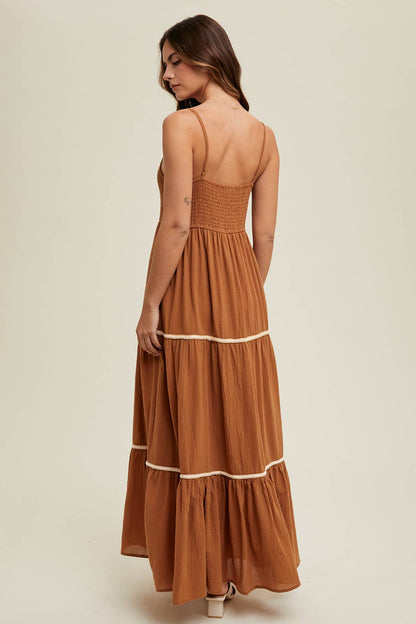 Delicate Trim Maxi Dress