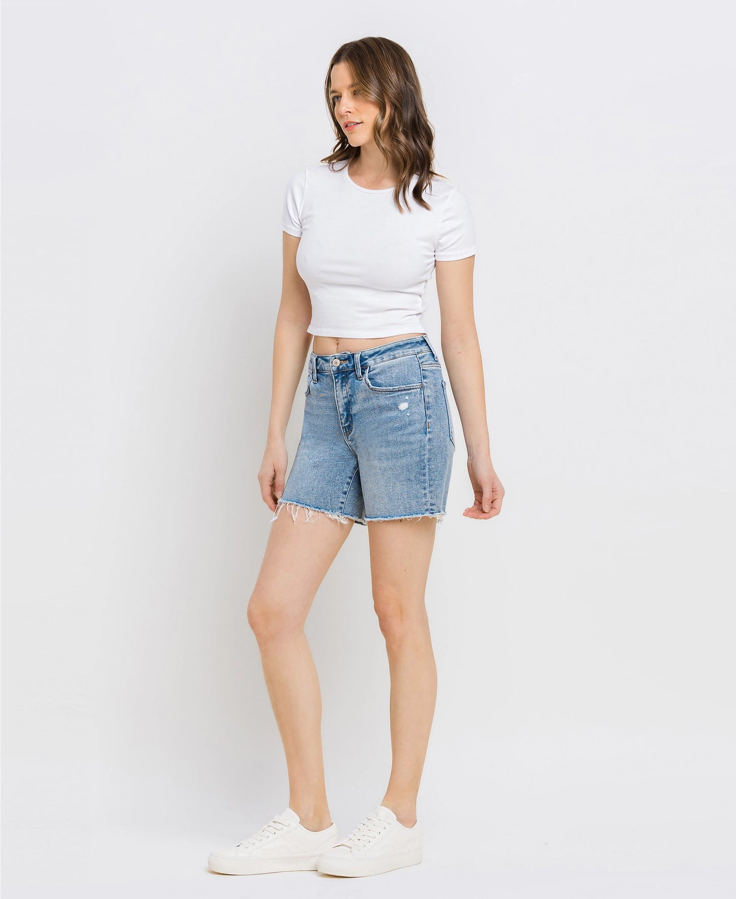 High Rise Midi Shorts