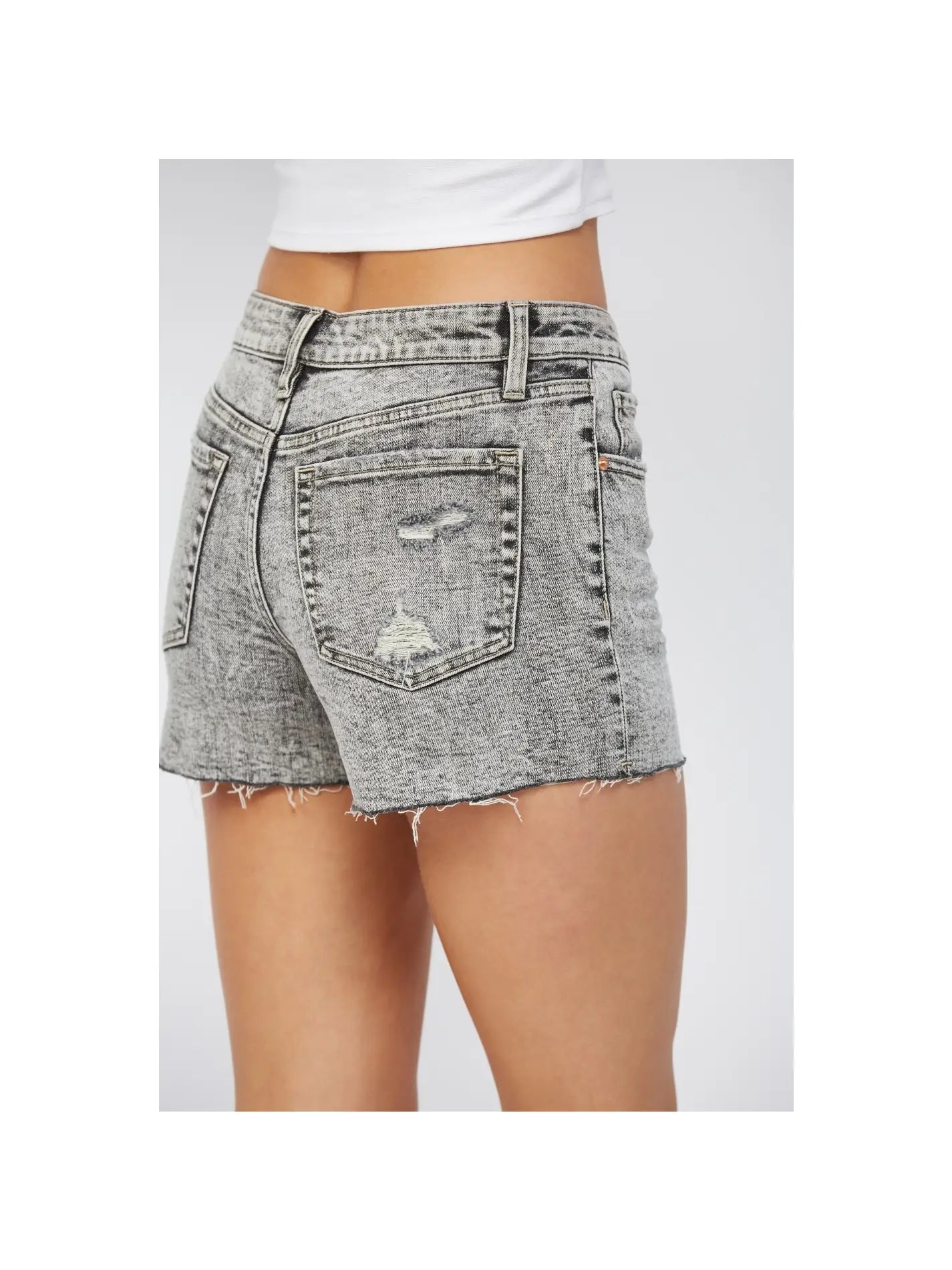 High Rise Distressed Shorts