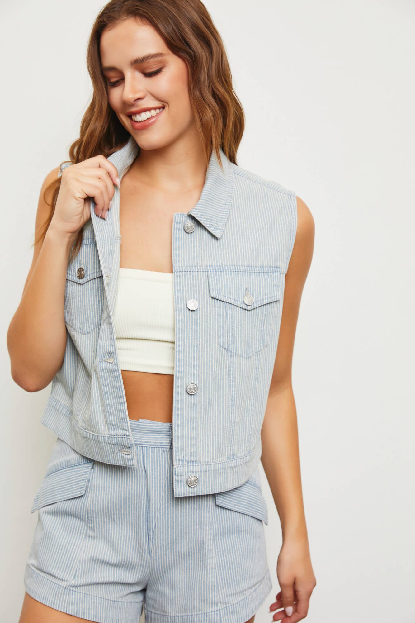 Light Washed Denim Vest