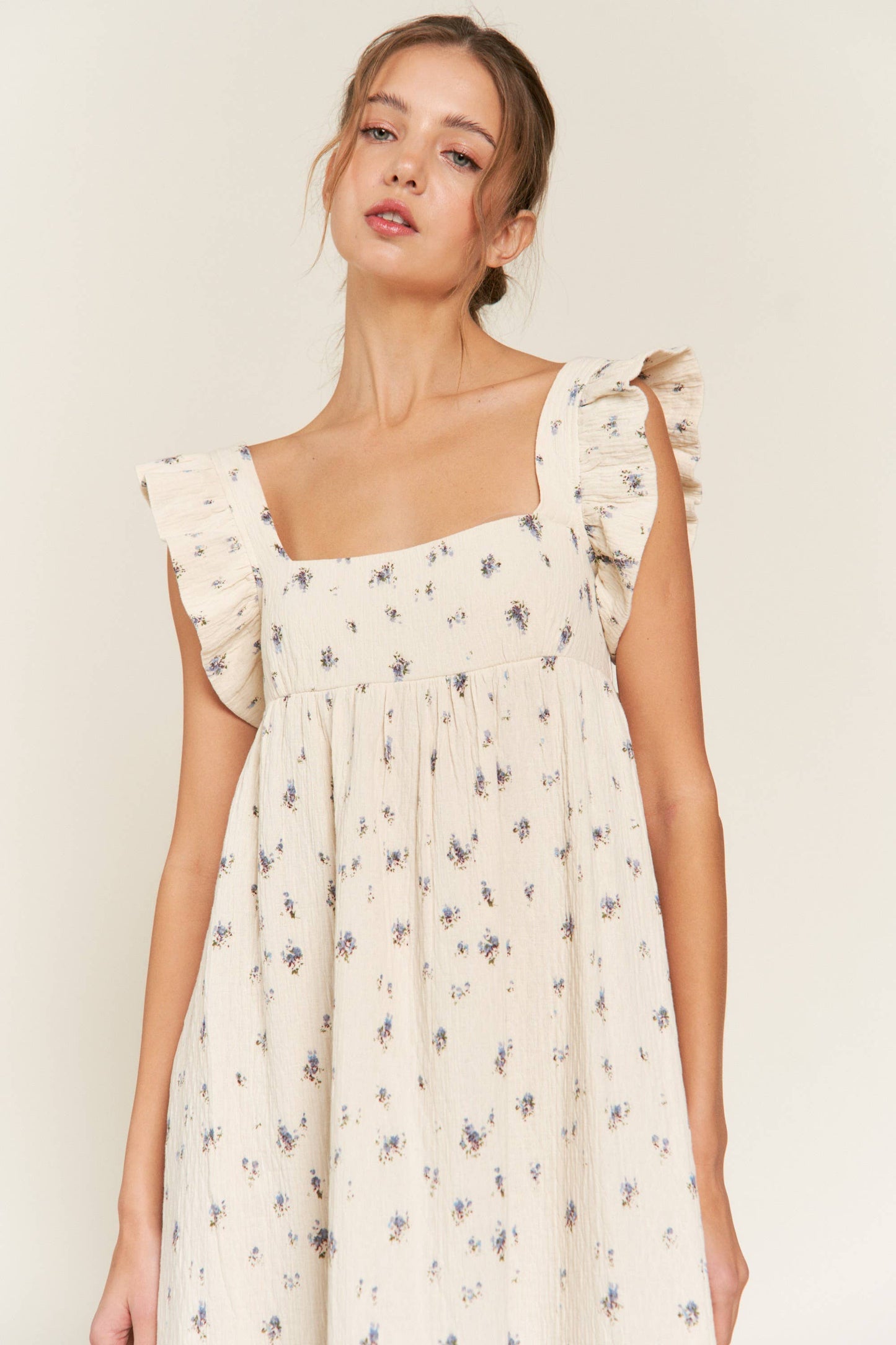 Ivory Open Back Boho Midi Dress