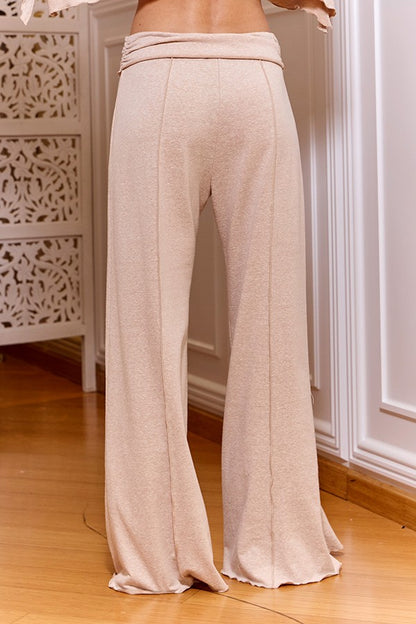 Fold Over Waist Flare Pants