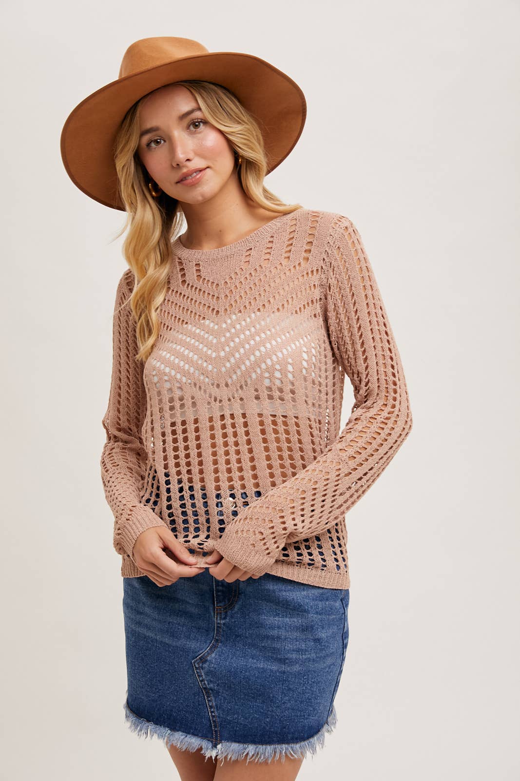 Open Knit Sweater Pullover