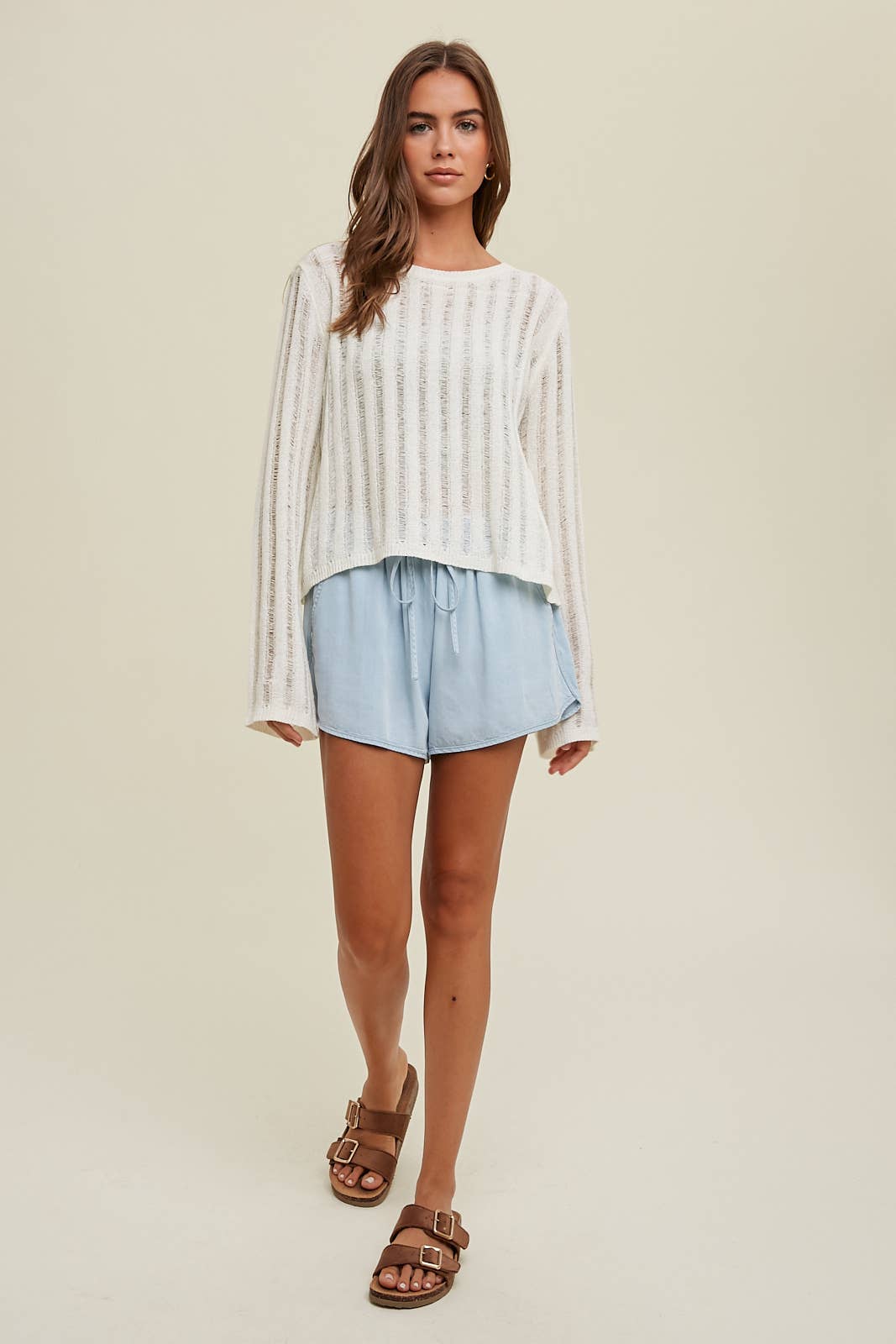 Open Knit Semi Sheer Sweater