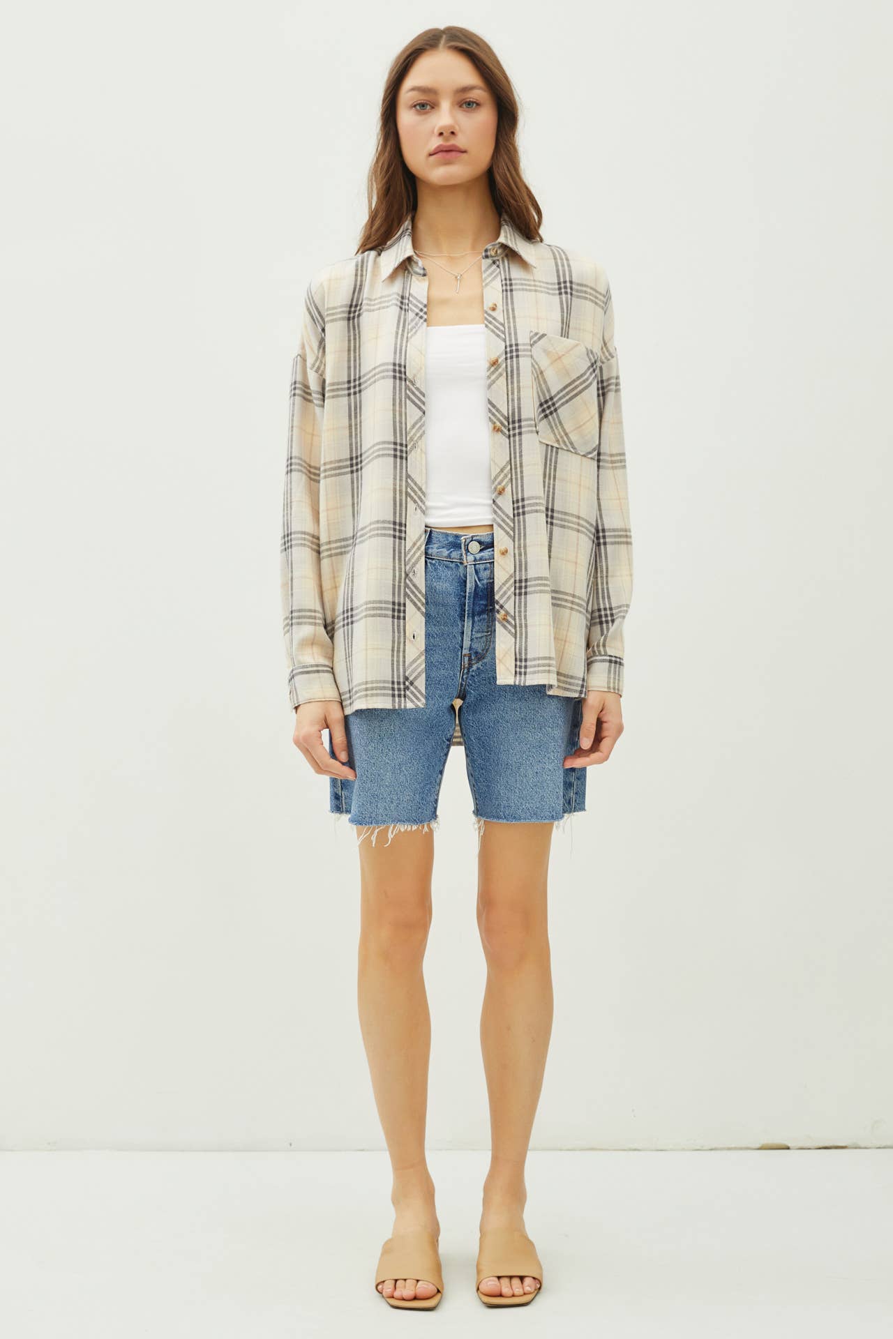 Plaid Flannel Button Up Shirt