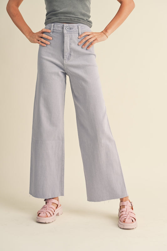 Straight Wide Leg Denim Pants