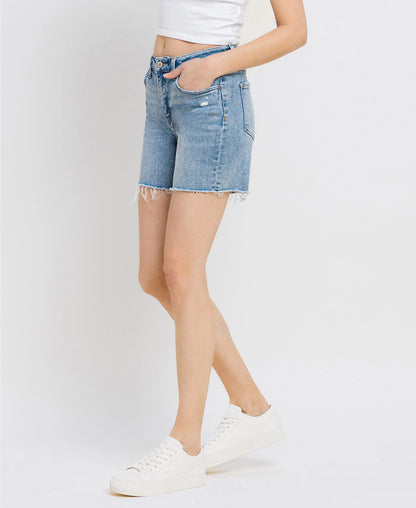 High Rise Midi Shorts