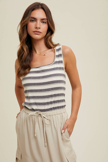 Multi-Color Striped Tank