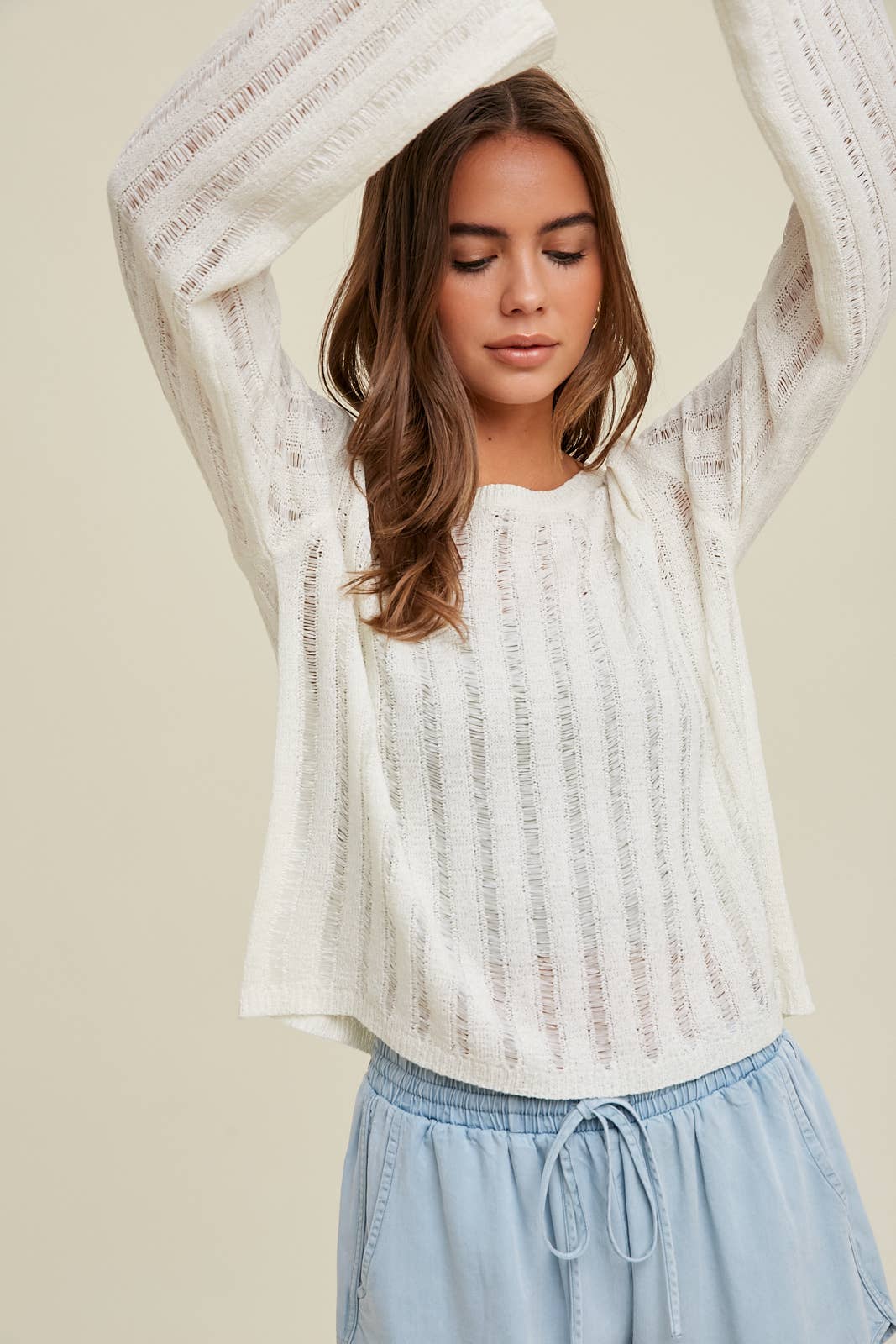 Open Knit Semi Sheer Sweater