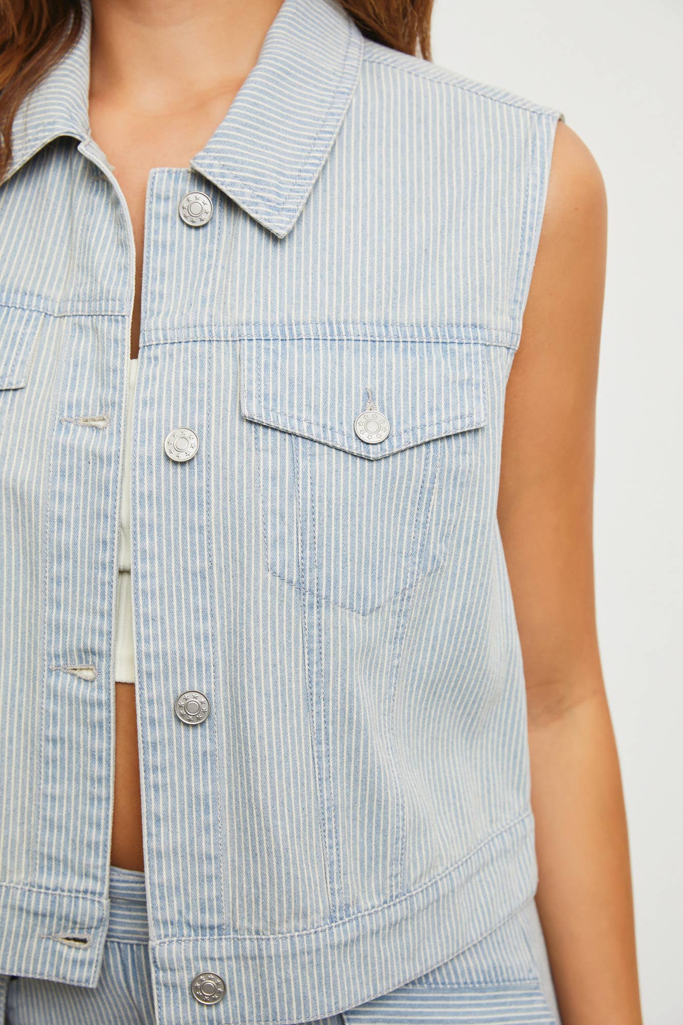 Light Washed Denim Vest